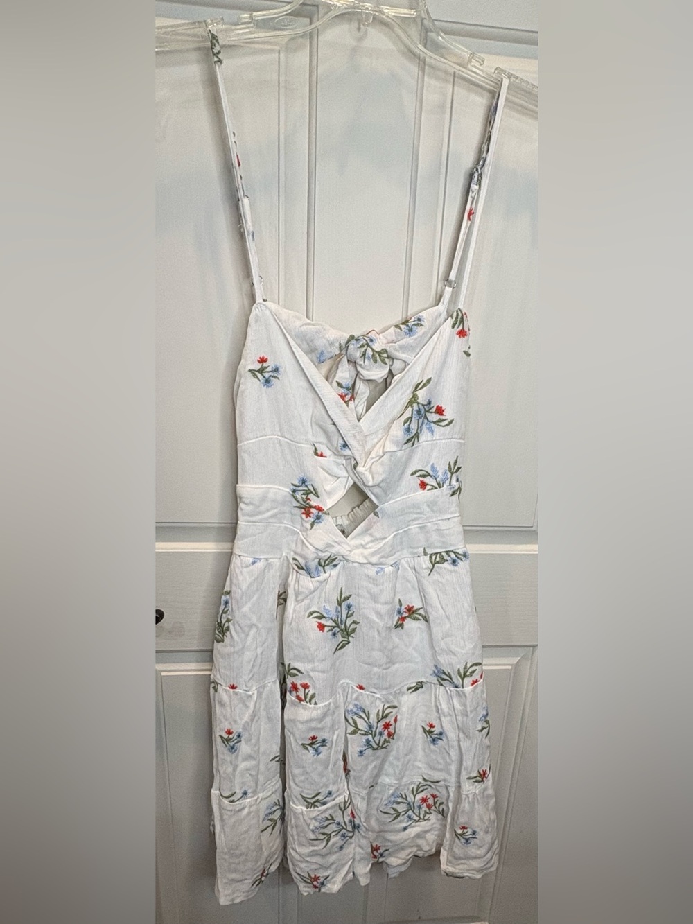 Wild Moss Women's Floral Embroidered Sleeveless Mini Dress Sz L